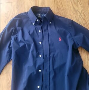 Ralph Lauren Men's Dark Blue Button-Down Shirt SMALL